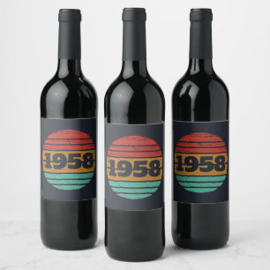 Rótulo De Garrafa De Cerveja Festa de 65 anos personalizada ao estilo retrô
