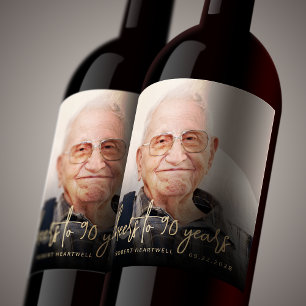 Rótulo De Garrafa De Cerveja Festa de 90 Anos Foto Brindes