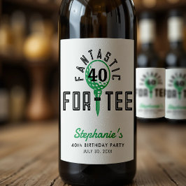 Rótulo De Garrafa De Cerveja Festa de aniversário de 40 anos de Golfe Fantástic