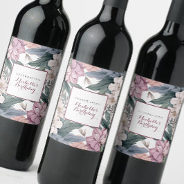 Rótulo De Garrafa De Cerveja Festa de aniversário de Jardim Botânico Elegante W