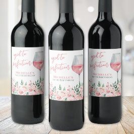 Rótulo De Garrafa De Cerveja Festa de aniversário Floral de Vinho