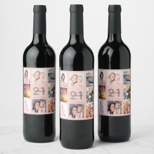 Rótulo De Garrafa De Cerveja Festa de aniversário personalizada colagem de fot
