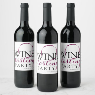 Rótulo De Garrafa De Cerveja Festa de Degustação de Vinho Tinto