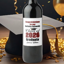 Rótulo De Garrafa De Cerveja Festa de Formatura da Turma de 2026 Marrom Persona