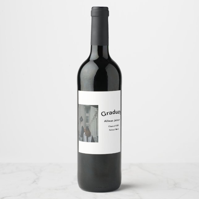 Rótulo De Garrafa De Cerveja festa de formatura elegante e elegante (Frente)