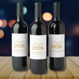 Rótulo De Garrafa De Cerveja Festa de Graduação da Turma de 2026 em Letra Doura