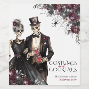 Rótulo De Garrafa De Cerveja Festa de Halloween Adulto: Fantasias e Coquetéis
