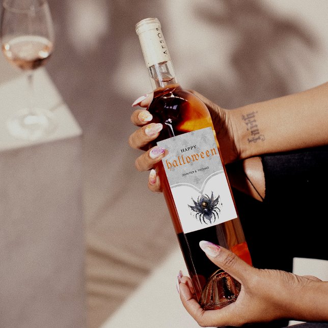 Rótulo De Garrafa De Cerveja Festa de Halloween gótica simples (Criador carregado)