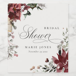 Rótulo De Garrafa De Cerveja Festa de Noivado Folhagem Festiva Morna e Escura