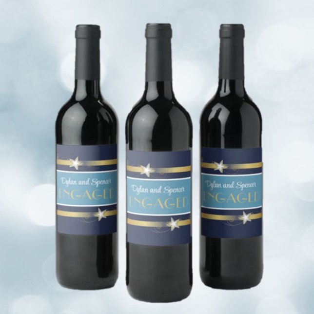 Rótulo De Garrafa De Cerveja Festa de noivado sofisticada e divertida (Criador carregado)