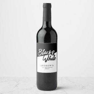 Rótulo De Garrafa De Cerveja Festa de Tema Branco e Preto