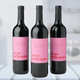 Rótulo De Garrafa De Cerveja Festa de tipografia de Nova Orleans Louisiana