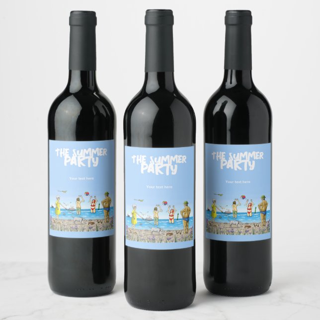 Rótulo De Garrafa De Cerveja Festa de Verão na Praia (Garrafas)