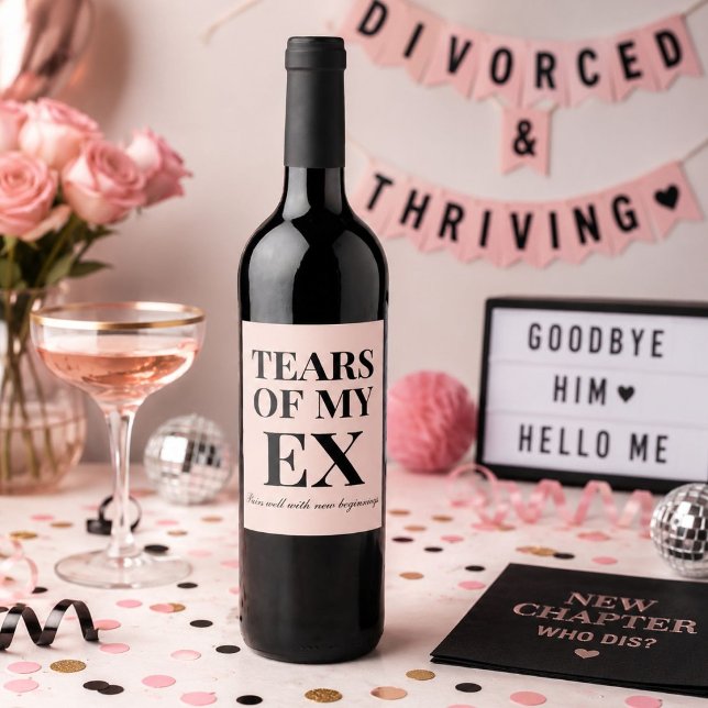 Rótulo De Garrafa De Cerveja Festa Divertida de Divórcio para Recém-Solteiros (Funny Newly Single Break Up Divorce Party Wine Label)