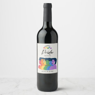 Rótulo De Garrafa De Cerveja Festa do Mês do ORGULHO LGBTQ da Aquarela