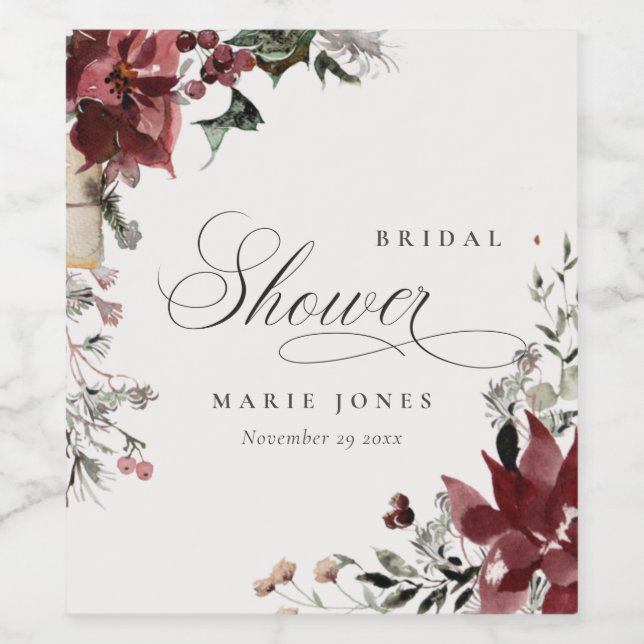 Rótulo De Garrafa De Cerveja Festa Dusky Warm Winter Folhagem Festiva Chá de No (Rótulo Único)