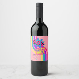 Rótulo De Garrafa De Cerveja Festa Retro dos Anos 90 Rosa Aniversário Nostálgic