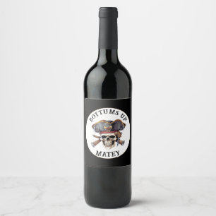 Rótulo De Garrafa De Cerveja Festa tema Pirata Adulto Capitão do Navio Caveira 