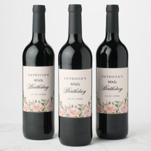 Rótulo De Garrafa De Cerveja Festas de Aniversário Rosas Femininas Elegantes
