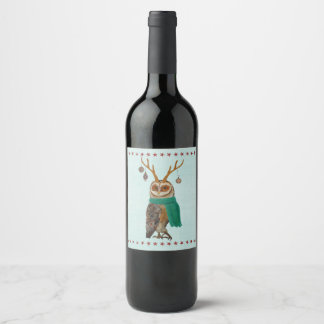 RÓTULO DE GARRAFA DE CERVEJA FESTIVE ANTLER OWL
