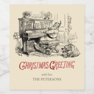 Rótulo De Garrafa De Cerveja Festivo Festivo Cachado Papais noeis vitorianos co