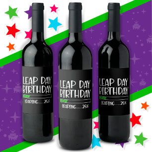 Rótulo De Garrafa De Cerveja Fev 29 Dia do Leap Aniversário 25% Ano do Leap de 