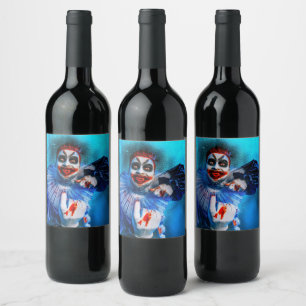 Rótulo De Garrafa De Cerveja figura sinistra de palhaço de Halloween da Slipper