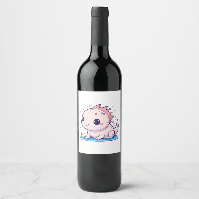 Rótulo De Garrafa De Cerveja filósofo axolote fofo (Frente)