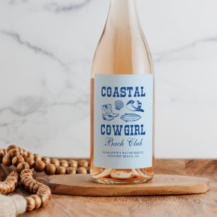 Rótulo De Garrafa De Cerveja Fim de Semana da Bachelorette Cowgirl Costeira