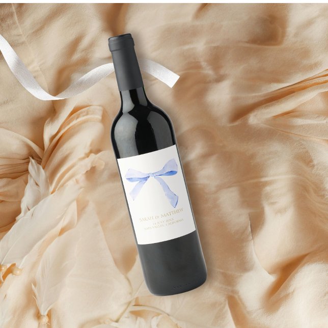 Rótulo De Garrafa De Cerveja Fita Azul com Casal de Casamento (Criador carregado)