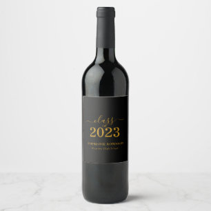 Rótulo De Garrafa De Cerveja Fita Dourada Turma de 2023 em Preto Festa de Forma