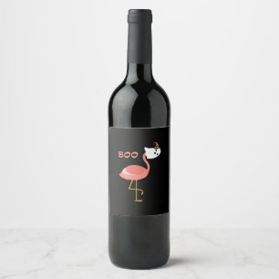 Rótulo De Garrafa De Cerveja Flamingo Boo Ghost Funny Flamingo Animais Cujos