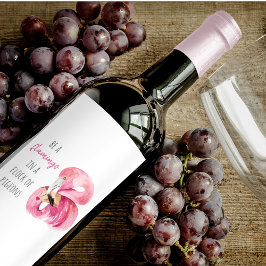 Rótulo De Garrafa De Cerveja Flamingo, Cor de Água Rosa Moderna, Com Citação