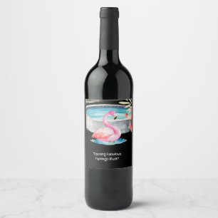 Rótulo De Garrafa De Cerveja Flamingo Fiesta: Piscina e festa na praia