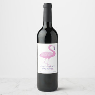 Rótulo De Garrafa De Cerveja Flamingo Rosa, Bonito, Obrigado Chá de fraldas