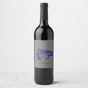 Rótulo De Garrafa De Cerveja Flâmula roxa de Matuka, mosca que amarra, arte da