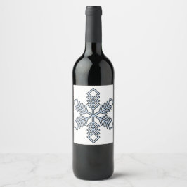 Rótulo De Garrafa De Cerveja Floco de Neve Brilhante - Galhos Azul Bebê