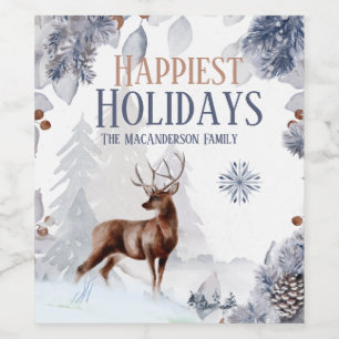 Rótulo De Garrafa De Cerveja Floco de neve da floresta de escadas de inverno