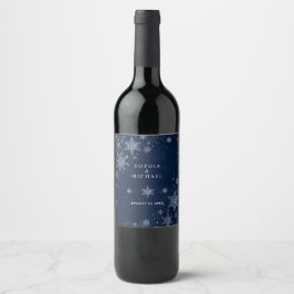 Rótulo De Garrafa De Cerveja Flocos de Neve à Meia-Noite Casamento de Inverno