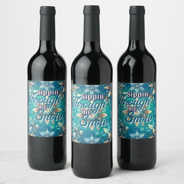 Rótulo De Garrafa De Cerveja Flocos de Neve de Inverno (Garrafas)