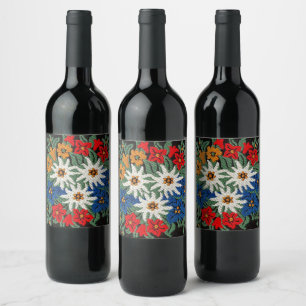 Rótulo De Garrafa De Cerveja Flor alpina suíça de Edelweiss