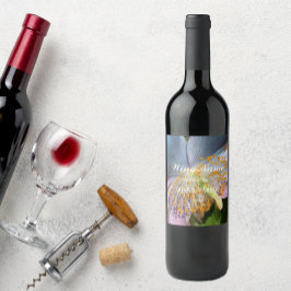 Rótulo De Garrafa De Cerveja Flor Azul Poppy Personalizado