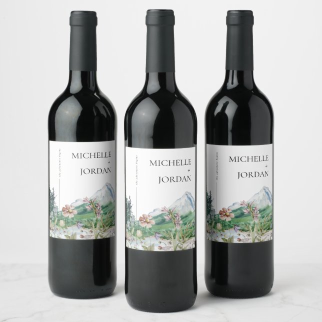 Rótulo De Garrafa De Cerveja Flor de Campo Montanhesa Rústica | Casamento Boho  (Garrafas)