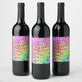 Rótulo De Garrafa De Cerveja Flor de Cone Abstrato Arco-Íris Multicolorido