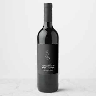 Rótulo De Garrafa De Cerveja Flor de Esboço Desenhada à Mão Minúscula Elegante