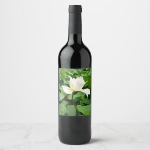 Rótulo De Garrafa De Cerveja Flor de Lotus Branco