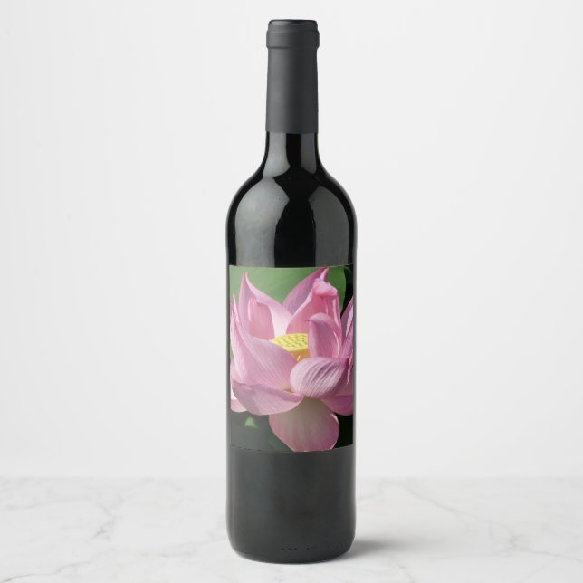 Rótulo De Garrafa De Cerveja Flor de Lotus Rosa IV (Frente)