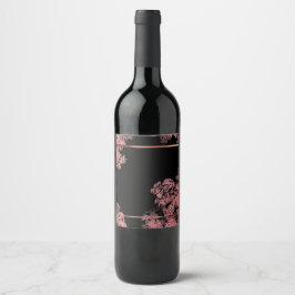 Rótulo De Garrafa De Cerveja Flor rosa elegante