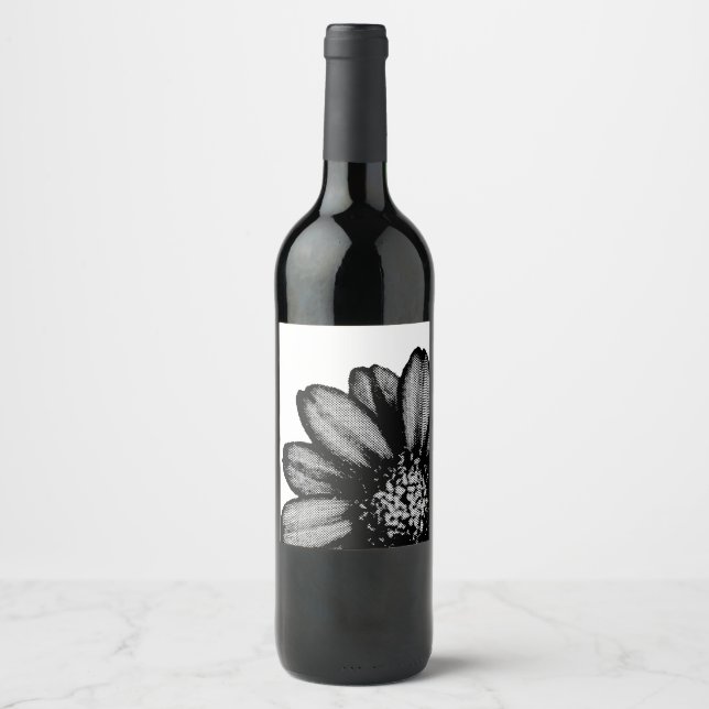 Rótulo De Garrafa De Cerveja flor vermelha (Frente)