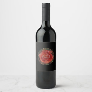 Rótulo De Garrafa De Cerveja flor vermelha